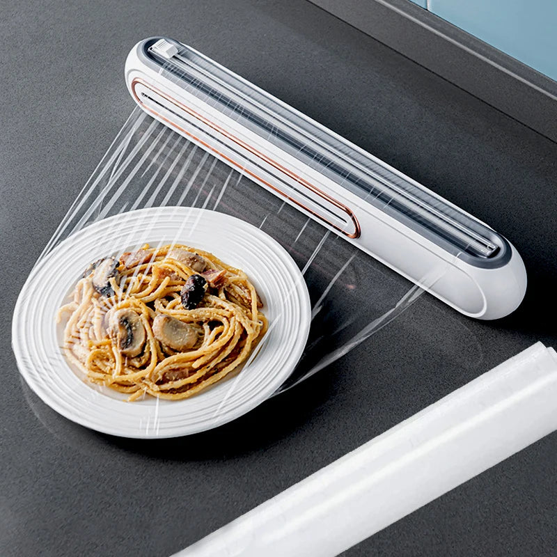 Magnetic plastic wrap dispenser